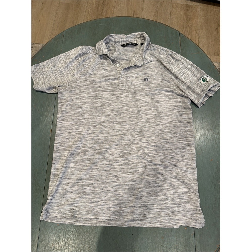 TravisMathew Polo Shirt Mens Medium M Gray Space Dye Golf Core Heathered Poly
